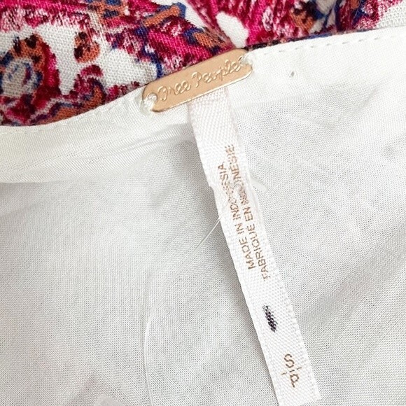 NEW Free People Nomad One Shoulder Red White Floral Boho Dress Size Small NWOT - Picture 8 of 12